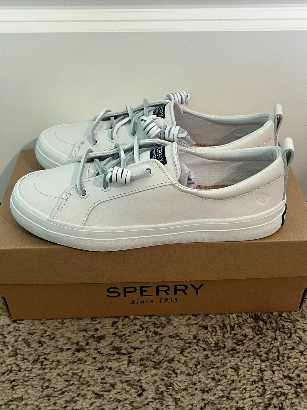 Sperry Women's White Low-Top Leather Sneakers